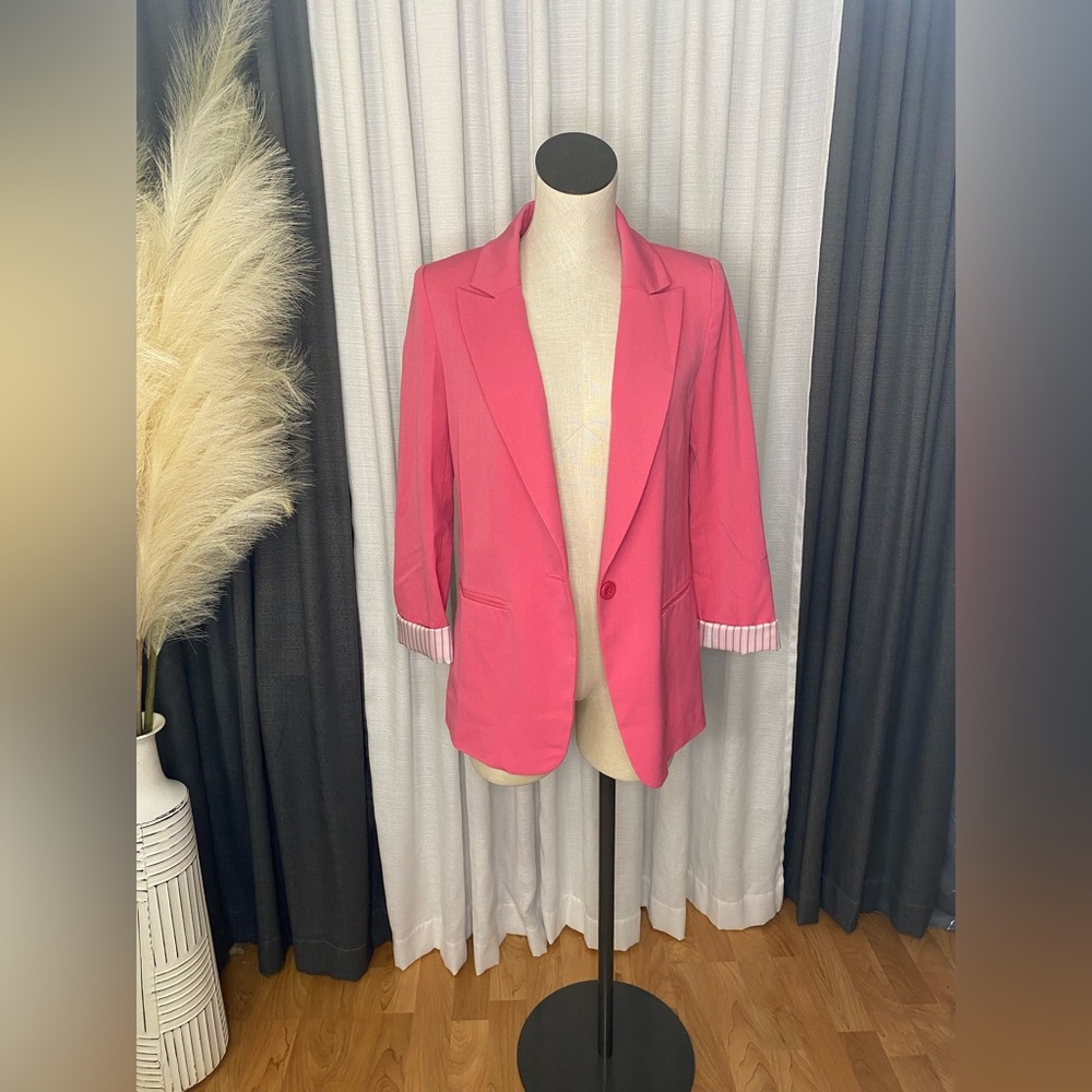 Pink business casual blazer